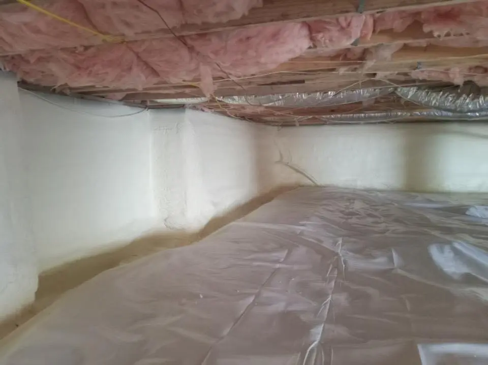 Crawl space encapsulation with closed-cell spray foam for Attic Insulation in Sparks